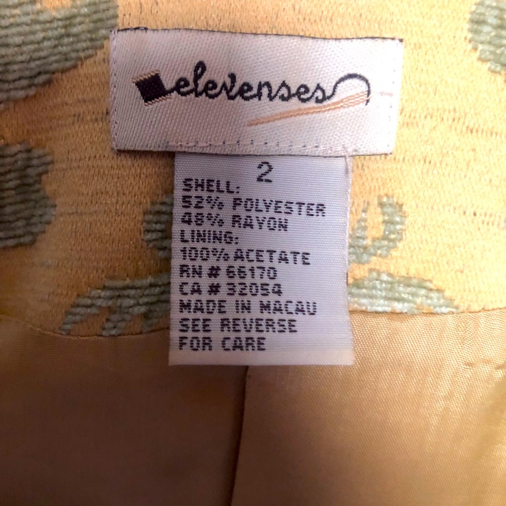 Ochre (mustard yellow) and green - embroidered carpet bag jacket